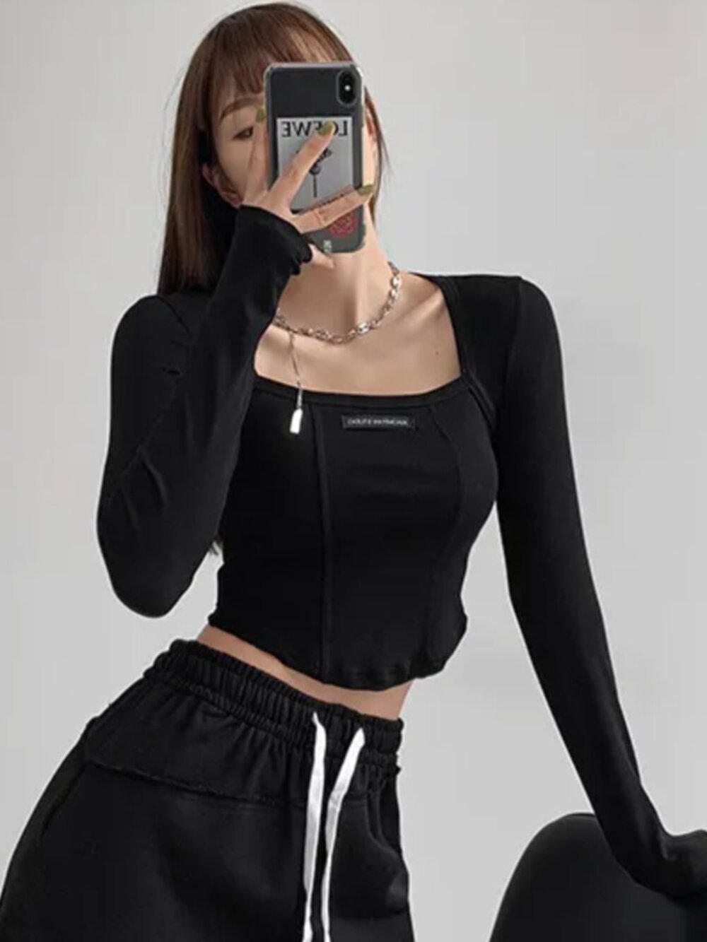 Square-Neck Crop T-Shirt